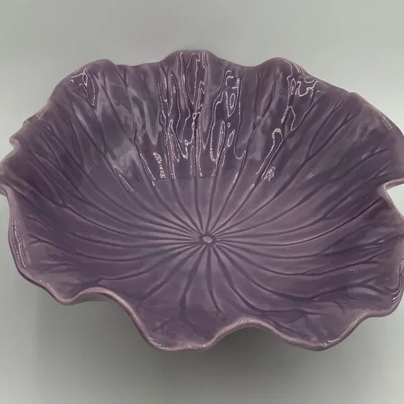 Vintage Purple Metlox Poppytrail Lotus Pattern 15" Serving Bowl - Picture 1 of 6